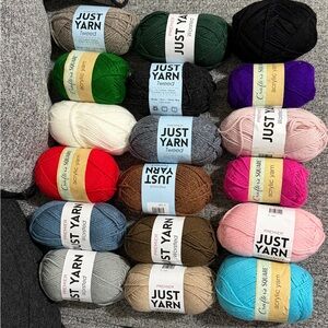 18 Assorted Yarn Lot - Multiple Colors